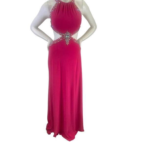 Elegant Pink Halter Dress - Picture 14 of 16